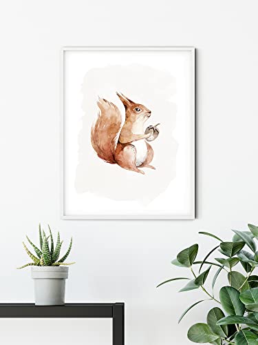 Komar Wandbild - Hungry Squirrel - Größe: 50 x 70 cm - Poster, Kunstdruck, Dekoration, Wohnzimmer, Schlafzimmer (ohne Rahmen) von Komar