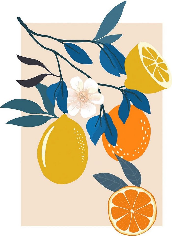 Komar Bild Illustration Finest Fruits, Natur (1 St), Wandbild zur Dekoration - ohne Rahmen von Komar
