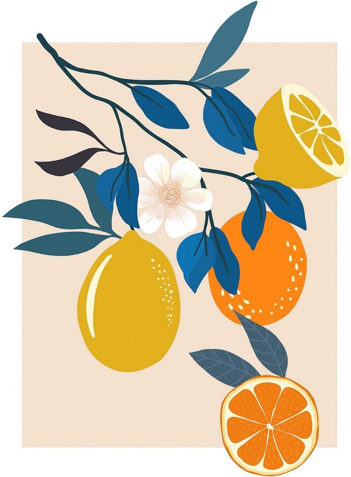 Komar Bild Illustration Finest Fruits, Natur (1 St), Wandbild zur Dekoration - ohne Rahmen von Komar