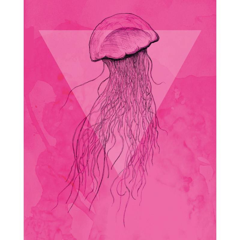 Komar Wandbild Jellyfish Pink 40 x 50 cm von Komar