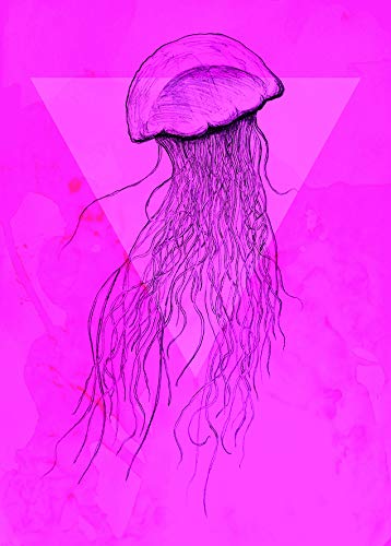 Komar Wandbild | Jellyfish Pink | Poster, Bild, Wohnzimmer, Schlafzimmer, Dekoration, Kunstdruck | ohne Rahmen | P078C-50x70 | Größe: 50 x 70 cm (Breite x Höhe) von Komar