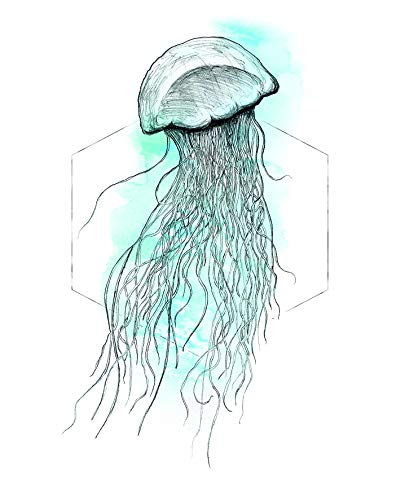 Komar Wandbild | Jellyfish Watercolor | Poster, Bild, Wohnzimmer, Schlafzimmer, Dekoration, Kunstdruck | ohne Rahmen | P078B-40x50 | Größe: 40 x 50 cm (Breite x Höhe) von Komar