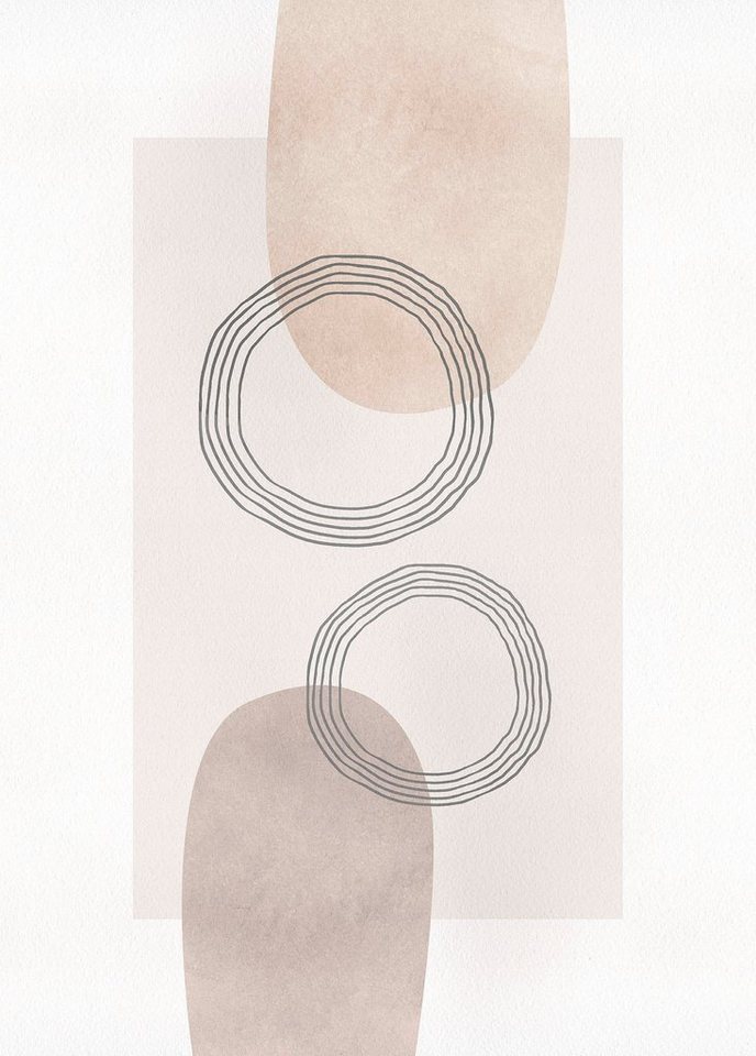 Komar Bild Line Art Circles, Natur (1 St), Wandbild zur Dekoration - ohne Rahmen von Komar