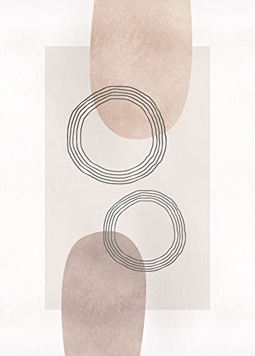 Komar Wandbild - Line Art Circles - Größe: 50 x 70 cm - Poster, Kunstdruck, Dekoration, Wohnzimmer, Schlafzimmer von Komar