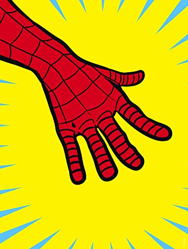 Komar Wandbild - Marvel PowerUp Spider-Man Hand - Größe: 30 x 40 cm - Marvel, Kinderzimmer, Wandgestaltung, Bild von Komar