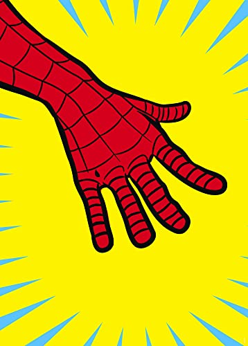 Komar Wandbild - Marvel PowerUp Spider-Man Hand - Größe: 50 x 70 cm - Marvel, Kinderzimmer, Wandgestaltung, Bild von Komar