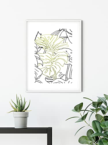 Komar Wandbild - Monstera Borsigiana - Größe: 40 x 50 cm - Poster, Kunstdruck, Dekoration, Wohnzimmer, Schlafzimmer (ohne Rahmen) von Komar