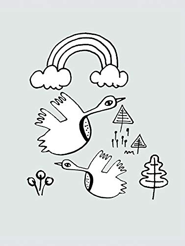 Komar Wandbild | Scribble Birdy | Poster, Bild, Wohnzimmer, Schlafzimmer, Dekoration, Kunstdruck | ohne Rahmen | P104C-30x40 | Größe: 30 x 40 cm (Breite x Höhe) von Komar