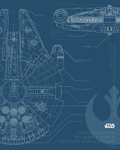 Komar Wandbild | Star Wars Blueprint Falcon | Kinderzimmer, Jugendzimmer, Dekoration, Kunstdruck | ohne Rahmen | WB176-40x50 | Größe: 40 x 50 cm (Breite x Höhe) von Komar