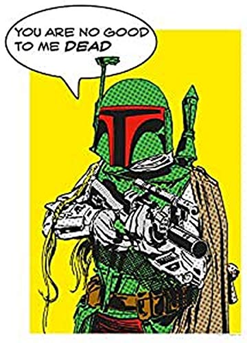 Komar Wandbild | Star Wars Classic Comic Quote Boba_Fett | Kinderzimmer, Jugendzimmer, Dekoration, Kunstdruck | ohne Rahmen | WB113-30x40 | Größe: 30 x 40 cm (Breite x Höhe) von Komar