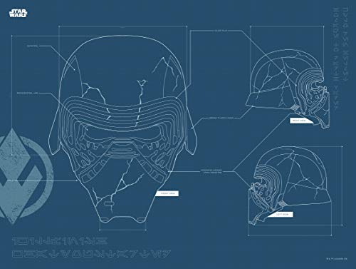 Komar Wandbild | Star Wars EP9 Blueprint Kylo Helmet | Kinderzimmer, Jugendzimmer, Dekoration, Kunstdruck | ohne Rahmen | WB177-40x30 | Größe: 40 x 30 cm (Breite x Höhe) von Komar