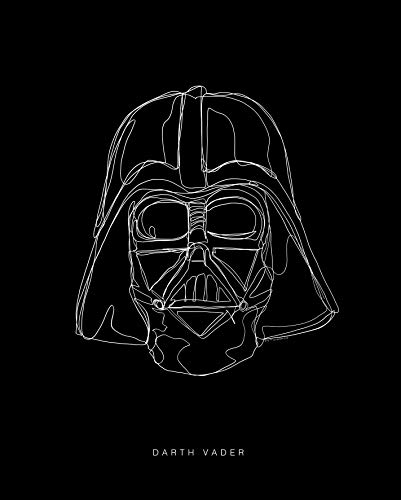 Komar Wandbild | Star Wars Lines Dark Side Vader | Kinderzimmer, Jugendzimmer, Dekoration, Kunstdruck | ohne Rahmen | WB099-40x50 | Größe: 40 x 50 cm (Breite x Höhe) von Komar