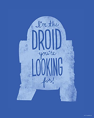Komar Wandbild - Star Wars Silhouette Quotes R2D2 - Größe: 40 x 50 cm (ohne Rahmen) - Dekoration, Kinderzimmer, Poster, Kunstdruck von Komar