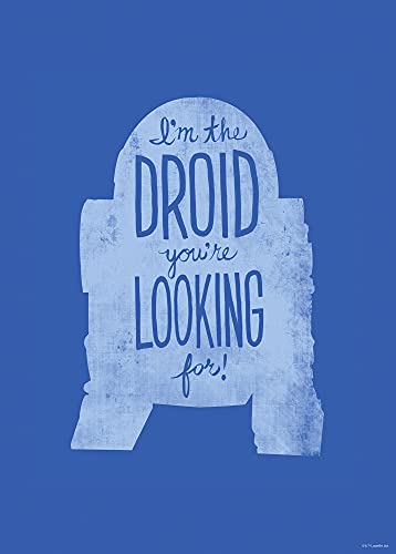 Komar Wandbild - Star Wars Silhouette Quotes R2D2 - Größe: 50 x 70 cm (ohne Rahmen) - Dekoration, Kinderzimmer, Poster, Kunstdruck von Komar