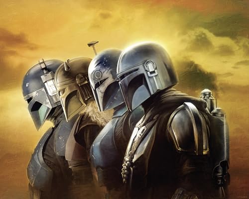 Komar Wandbild- Star Wars The Mandalorian Line Up - Größe 40 x 50 cm - Poster, Kinderzimmer, Dekoration - gerollt ohne Rahmen, Gelb,Grau von Komar
