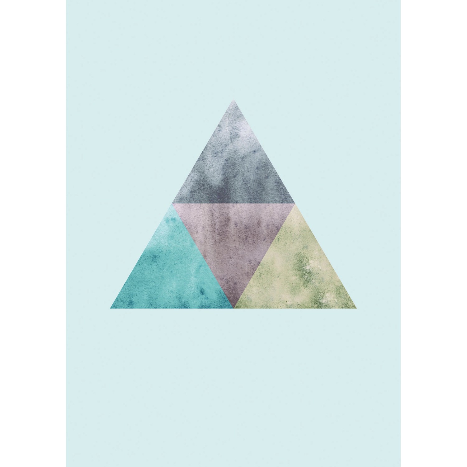 Komar Wandbild Triangles Top Blue 50 x 70 cm von Komar