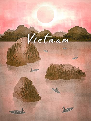 Komar Wandbild - Vintage Travel Vietnam - Größe: 30 x 40 cm - Poster, Kunstdruck, Dekoration, Wohnzimmer, Schlafzimmer von Komar