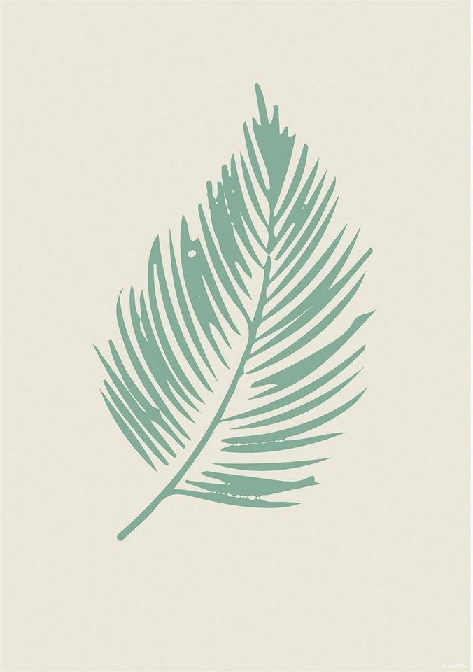 Komar Bild Winter Tropics Black Panther Palm Leaf, Tiere (1 St), Wandbild zur Dekoration im Kinderzimmer - ohne Rahmen von Komar