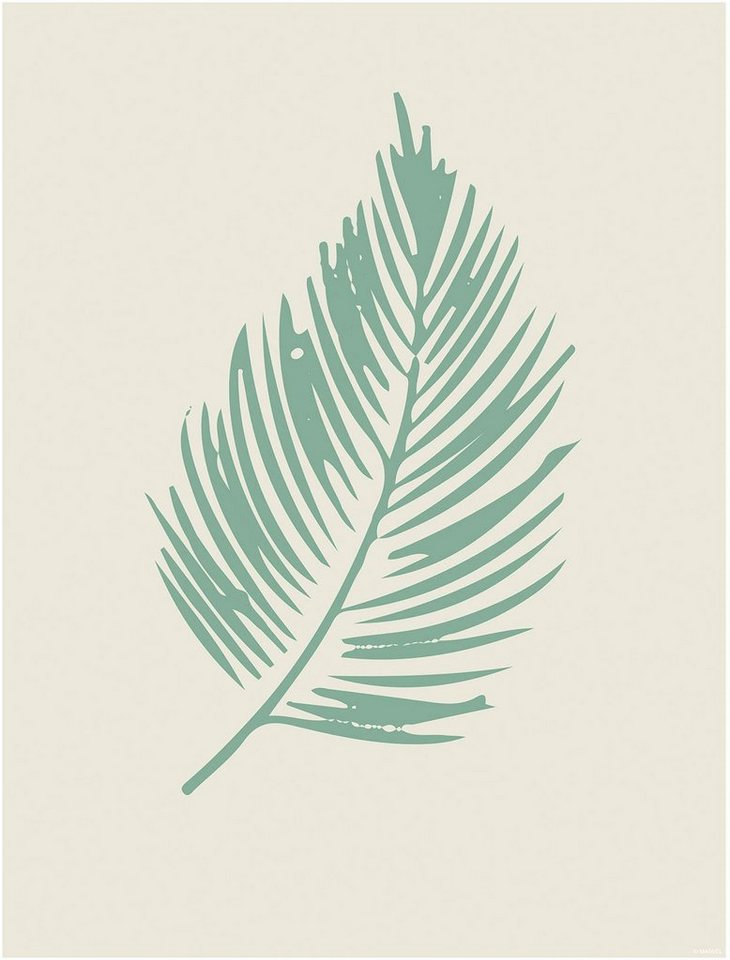 Komar Bild Winter Tropics Black Panther Palm Leaf, Tiere (1 St), Wandbild zur Dekoration im Kinderzimmer - ohne Rahmen von Komar