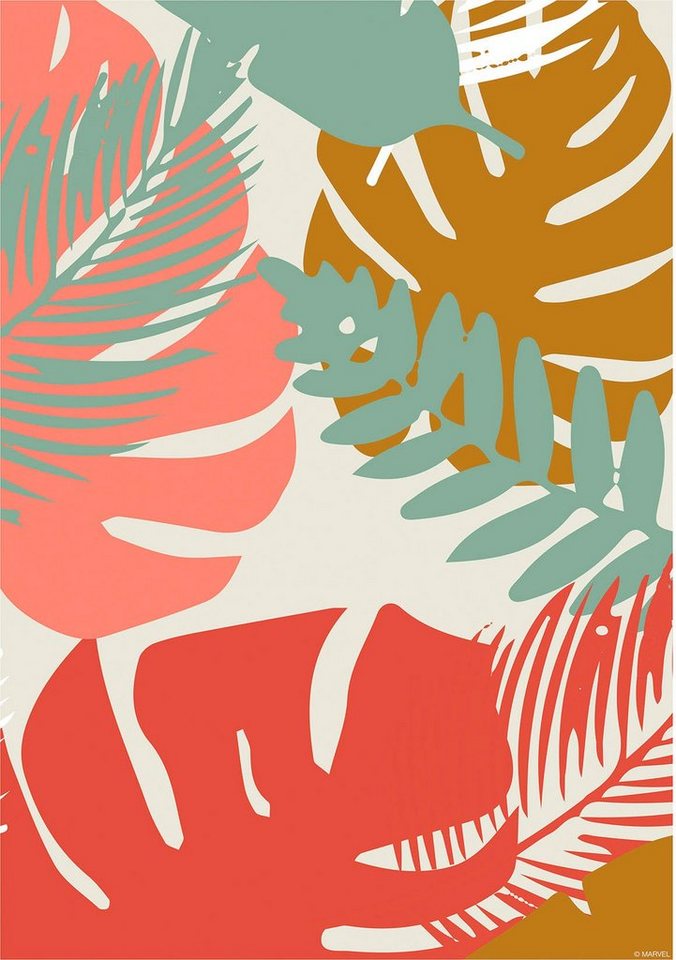 Komar Bild Winter Tropics Black Panther Plants, Tiere (1 St), Wandbild zur Dekoration im Kinderzimmer - ohne Rahmen von Komar