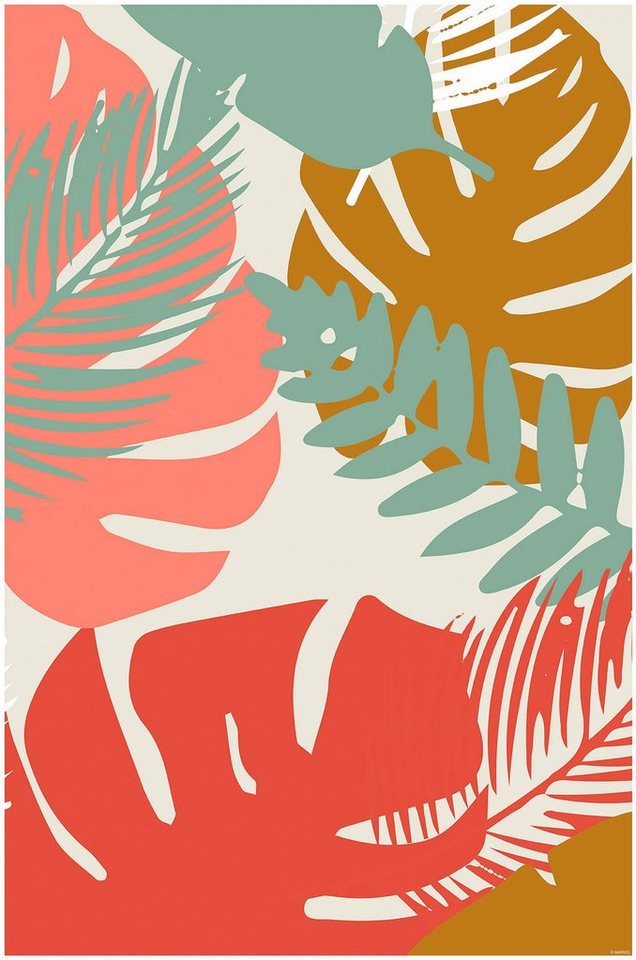Komar Bild Winter Tropics Black Panther Plants, Tiere (1 St), Wandbild zur Dekoration im Kinderzimmer - ohne Rahmen von Komar