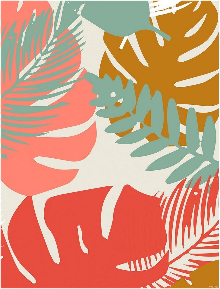 Komar Bild Winter Tropics Black Panther Plants, Tiere (1 St), Wandbild zur Dekoration im Kinderzimmer - ohne Rahmen von Komar