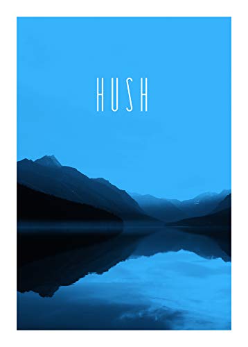 Komar Wandbild | Word Lake Hush Blue | Poster, Bild, Wohnzimmer, Schlafzimmer, Dekoration, Kunstdruck | ohne Rahmen | P088C-50x70 | Größe: 50 x 70 cm (Breite x Höhe) von Komar