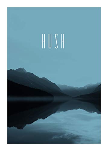 Komar Wandbild | Word Lake Hush Steel | Poster, Bild, Wohnzimmer, Schlafzimmer, Dekoration, Kunstdruck | ohne Rahmen | P088A-50x70 | Größe: 50 x 70 cm (Breite x Höhe) von Komar