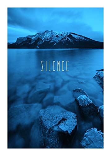 Komar Wandbild | Word Lake Silence Blue | Poster, Bild, Wohnzimmer, Schlafzimmer, Dekoration, Kunstdruck | ohne Rahmen | P085C-50x70 | Größe: 50 x 70 cm (Breite x Höhe) von Komar