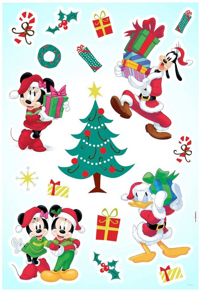Komar Wandtattoo Mickey Christmas Presents - Größe 50 x 70 cm (1 St), selbstklebend, Wandsticker, Kinderzimmer von Komar