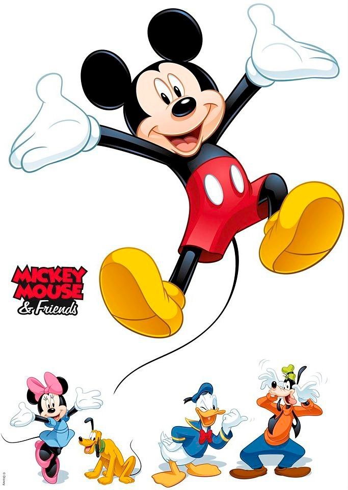 Komar Wandtattoo Mickey and Friends (5 St), 50x70 cm (Breite x Höhe), selbstklebendes Wandtattoo von Komar
