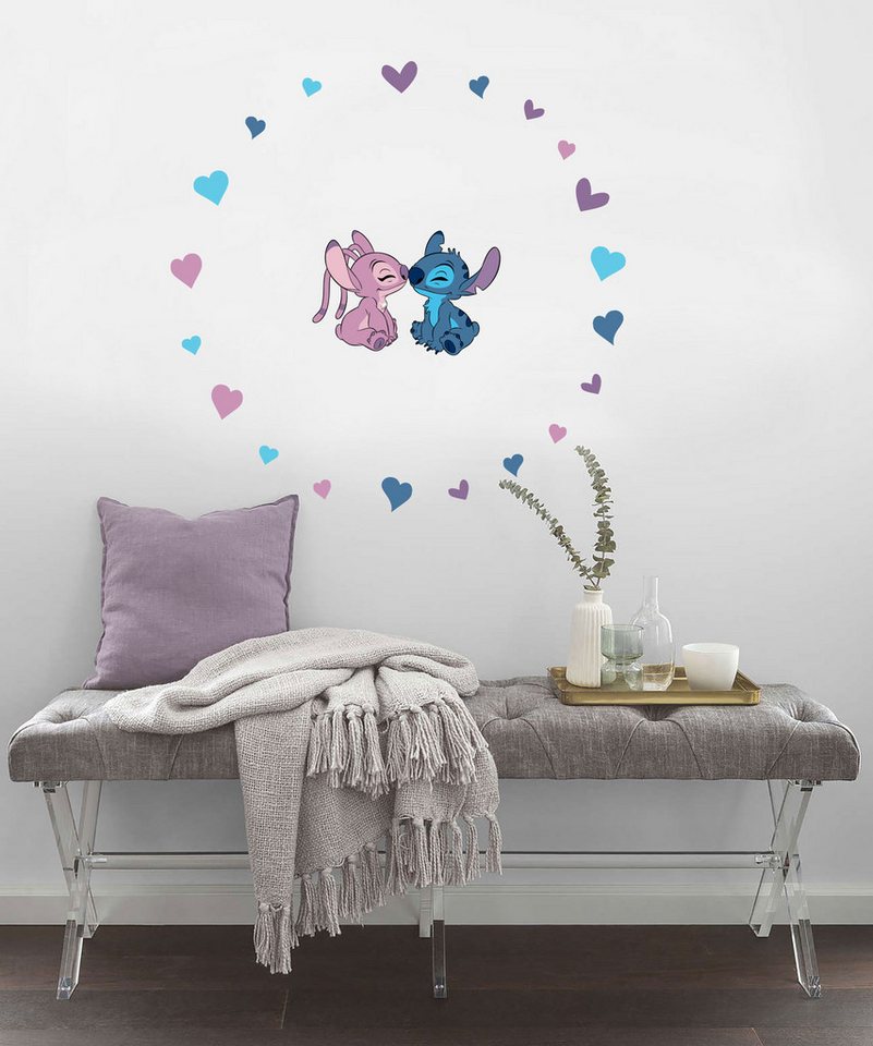 Komar Wandtattoo Stitch and Angel Cutie - Größe 50 x 70 cm (22 St), Künstler: Komar, selbstklebend, Wandsticker, Kinderzimmer von Komar