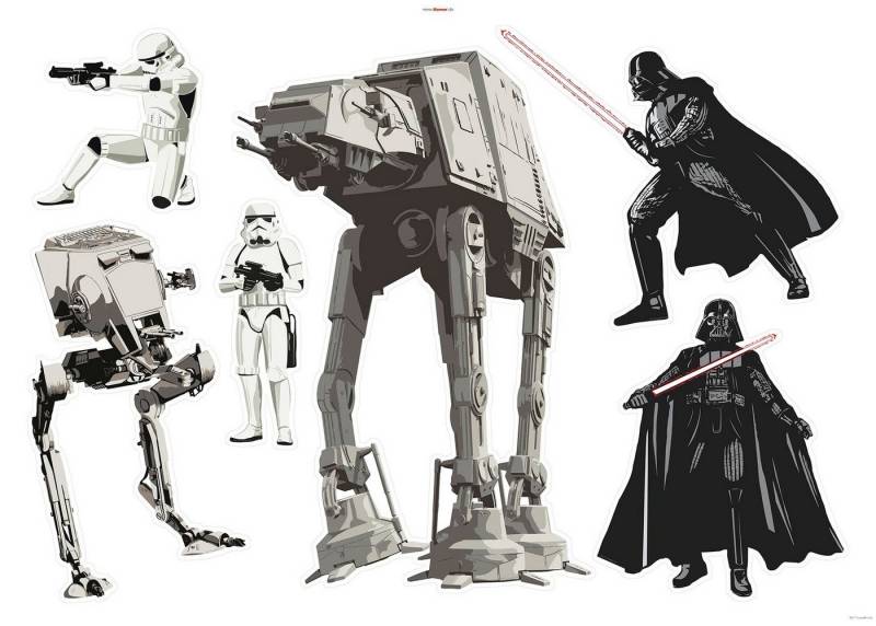 Komar Wandtattoo Star Wars Doomed - Größe 100 x 70 cm (6 St), selbstklebend, Wandsticker, Kinderzimmer von Komar