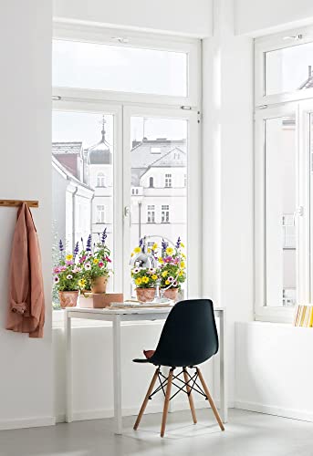 Komar | Window-Sticker SPRINGTIME | Größe 31 x 31 cm, 2 Bogen | Fensterdeko, Fenstersticker, Fensterfolie, Blumen, Blumentöpfe, Natur | 16000 von Komar