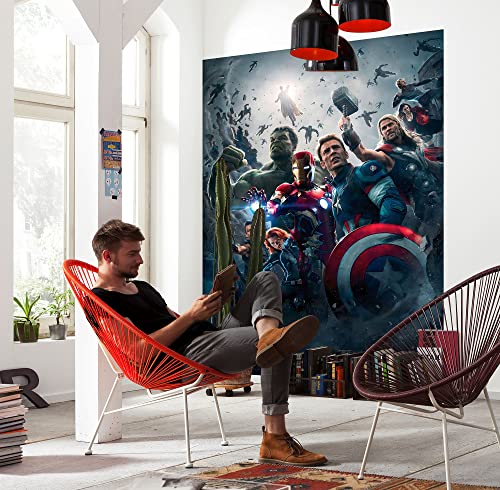 Komar Marvel Fototapete Avengers Age of Ultron Movie Poster - Größe 184 x 254 cm, 4 Teile, bunt - Tapete, Kinderzimmer, Jugendzimmer, Superheld von Komar