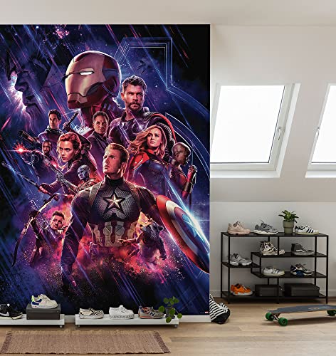 Komar Marvel Fototapete Avengers Endgame Movie Poster - Größe 184 x 254 cm, 4 Teile, bunt - Tapete, Kinderzimmer, Jugendzimmer, Superheld von Komar