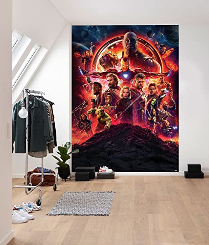 Komar Marvel Fototapete Avengers Infinity War Movie Poster - Größe 184 x 254 cm, 4 Teile, bunt - Tapete, Kinderzimmer, Jugendzimmer, Thanos von Komar