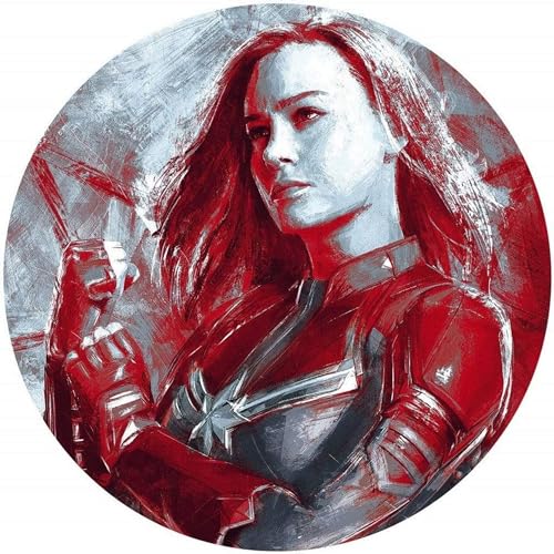 Komar Marvel DOT runde und selbstklebende Vlies Fototapete - Avengers Painting Captain Marvel - Ø Durchmesser 125 cm - Wandsticker, Kinderzimmer, Wandtattoo - DD1-046 von Komar