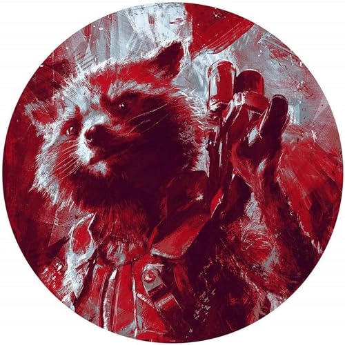 Komar Marvel DOT runde und selbstklebende Vlies Fototapete - Avengers Painting Rocket Raccoon - Ø Durchmesser 125 cm - Kinderzimmer, Wandtattoo - DD1-052 von Komar