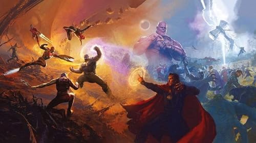 Komar Marvel Vlies Fototapete - Avengers Epic Battles Two Worlds - Größe: 500 x 280 cm (Breite x Höhe) - Kinderzimmer, Tapete, Superhelden, Krieg - IADX10-076 von Komar