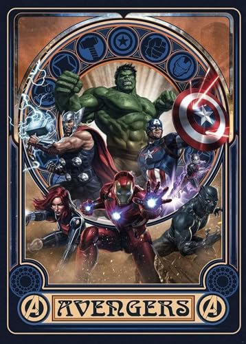 Komar Marvel Vlies Fototapete - Avengers Ornament - Größe: 200 x 280 cm (Breite x Höhe) - Kinderzimmer, Superheld, Tapete - IADX4-068 von Komar