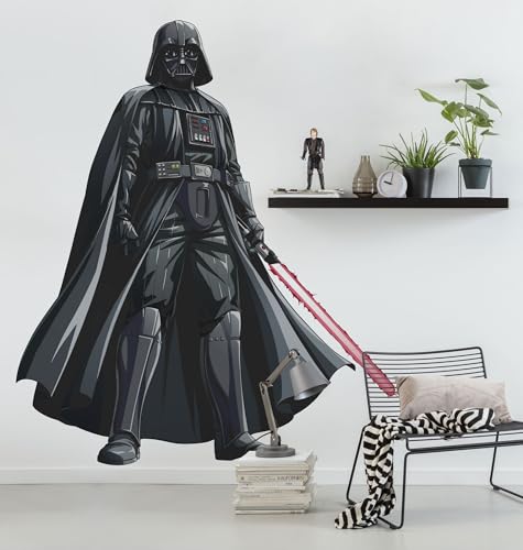 STAR WARS selbstklebende und konturgeschnittene Vlies Fototapete von Komar - Star Wars XXL Darth Vader - Größe: 127 x 200 cm - Wandtattoo, Kinderzimmer, Lebensgross, Wand von Komar