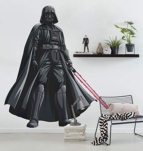 STAR WARS selbstklebende und konturgeschnittene Vlies Fototapete von Komar - Star Wars XXL Darth Vader - Größe: 127 x 200 cm - Wandtattoo, Kinderzimmer, Lebensgross, Wand von Komar