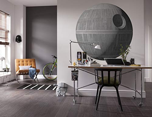 STAR WARS selbstklebende und konturgeschnittene Vlies Fototapete von Komar - Star Wars XXL Death Star - Größe: 127 x 127 cm - Wandtattoo, Kinderzimmer von Komar