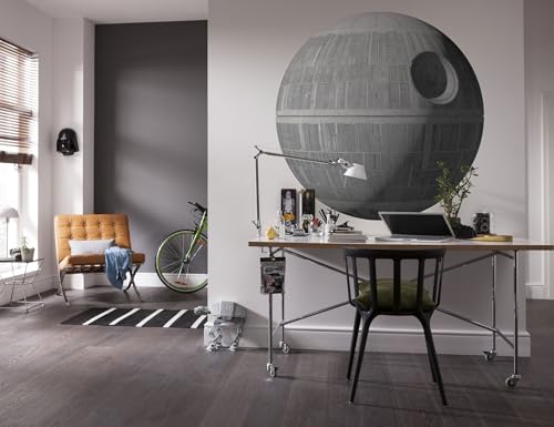 STAR WARS selbstklebende und konturgeschnittene Vlies Fototapete von Komar - Star Wars XXL Death Star - Größe: 127 x 127 cm - Wandtattoo, Kinderzimmer von Komar