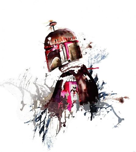 Komar Star Wars Vlies Fototapete - Star Wars Watercolor Boba Fett - Größe: 250 x 280 cm (Breite x Höhe) - Kinderzimmer, Kindertapete, Krieg der Sterne, Tapete - IADX5-021 von Komar