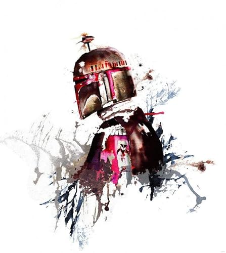 Komar Star Wars Vlies Fototapete - Star Wars Watercolor Boba Fett - Größe: 250 x 280 cm (Breite x Höhe) - Kinderzimmer, Kindertapete, Krieg der Sterne, Tapete - IADX5-021 von Komar