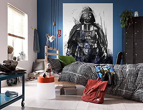 Komar Star Wars Vlies Fototapete - Star Wars Watercolor Vader - Größe: 200 x 280 cm (Breite x Höhe) - Darth, Vater, Jugendzimmer, Kinderzimmer, Tapete - IADX4-017 von Komar