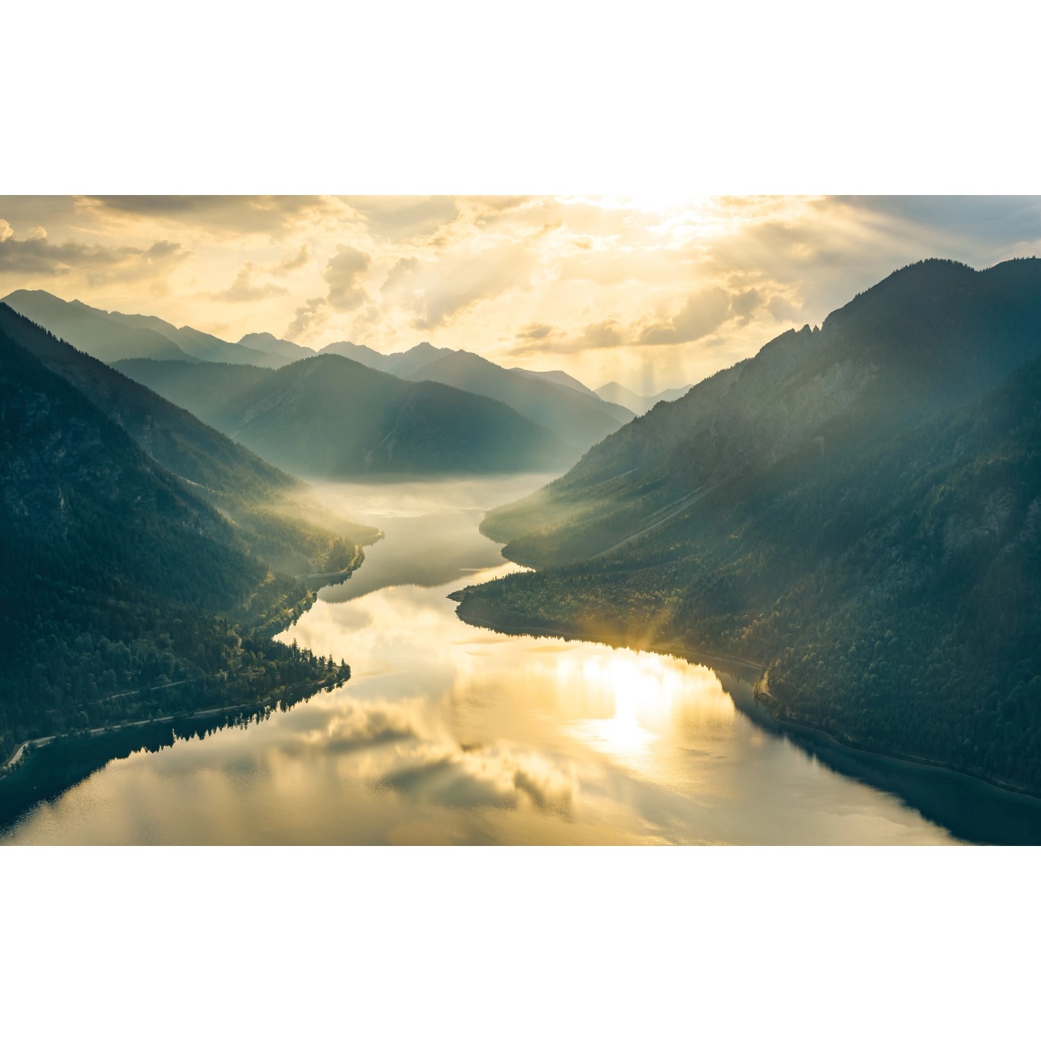 Vlies Fototapete Gold Mountains 400x250 cm Vlies Fototapete Gold Mountains 400x250 cm von Komar