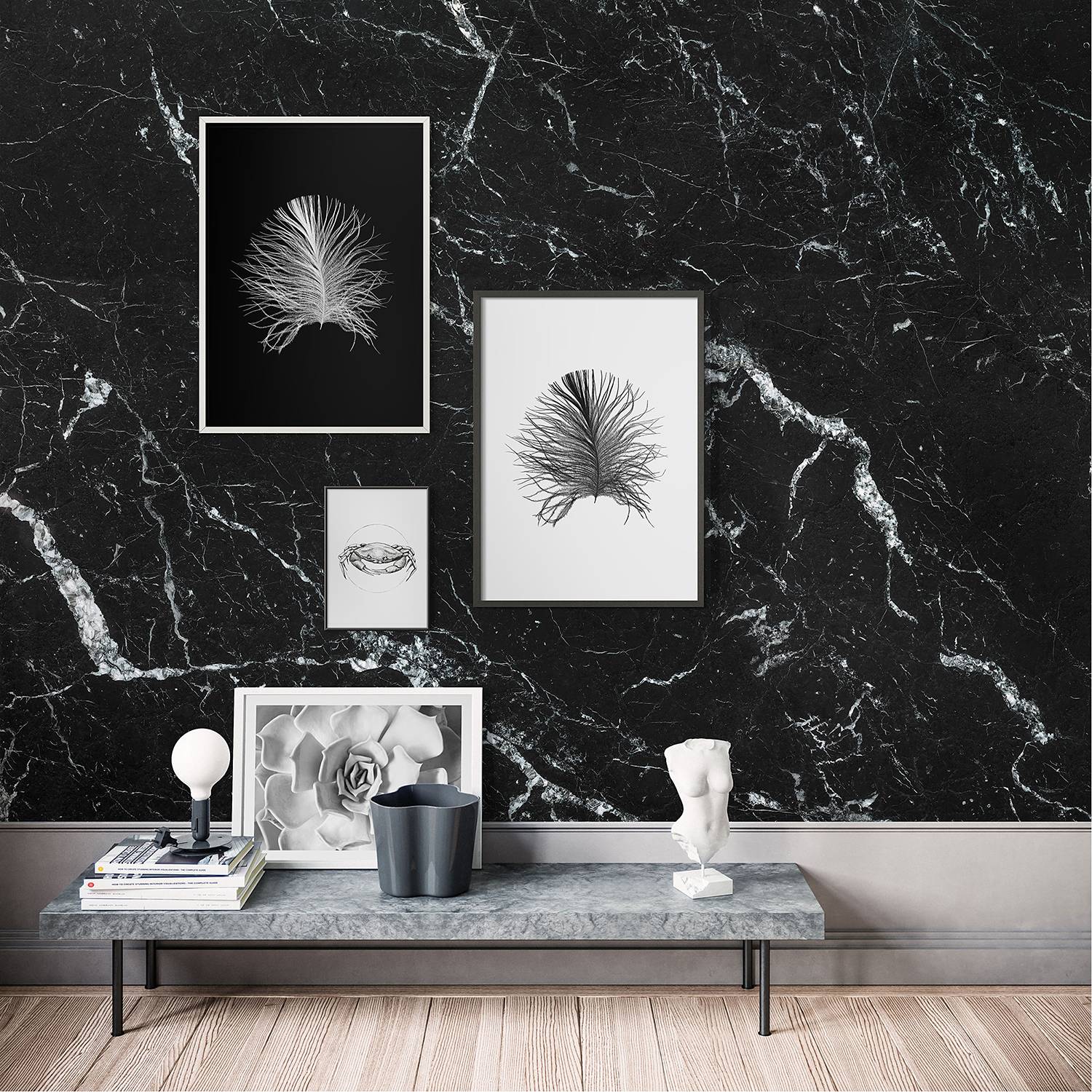 Vlies Fototapete Marble Nero von Komar